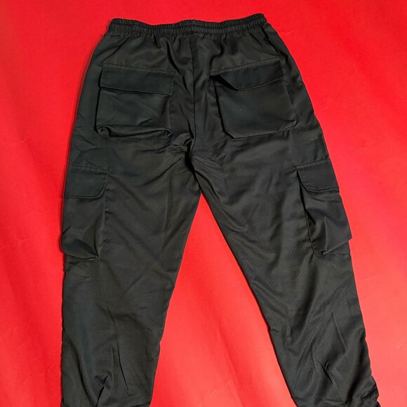 Harajuku-Inspired Black Street Style Pants – Reflective Detail, Men’s Size S - Picture 7 of 11
